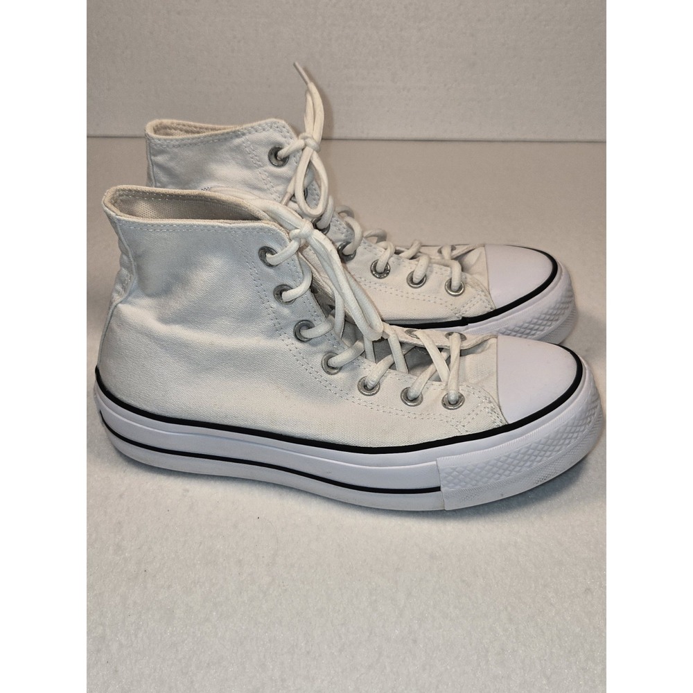 Converse Chuck Taylor All Star Lift Platform High Top Sneakers White Size 7.5 - Picture 5 of 6